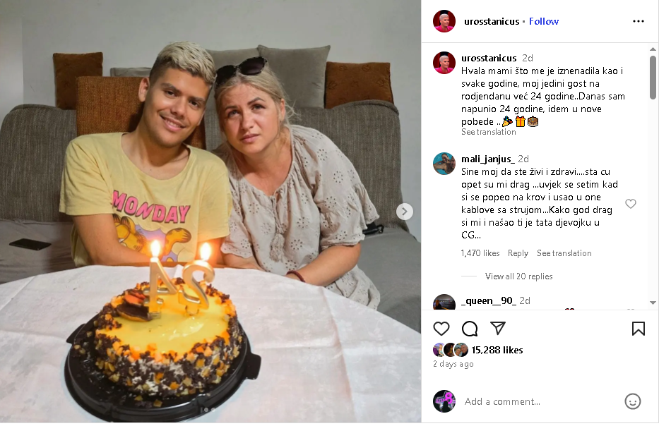 Uroš Stanić sa majkom