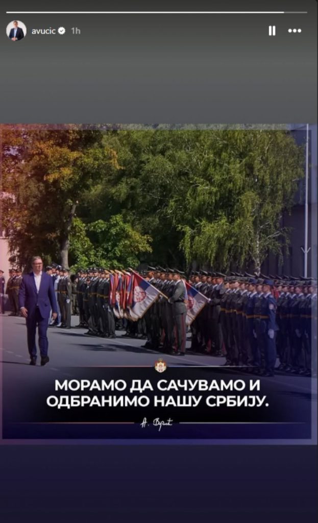 Poruka predsjednika Srbije Aleksandra Vučića: „Naša zemlja mora biti odbranjena“