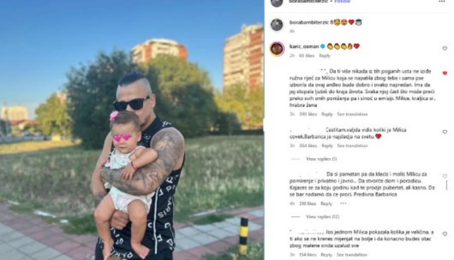 Terza objavio sliku sa kćerkom, a komentari brutalni: "Milici trebaš ljubiti stopala!"