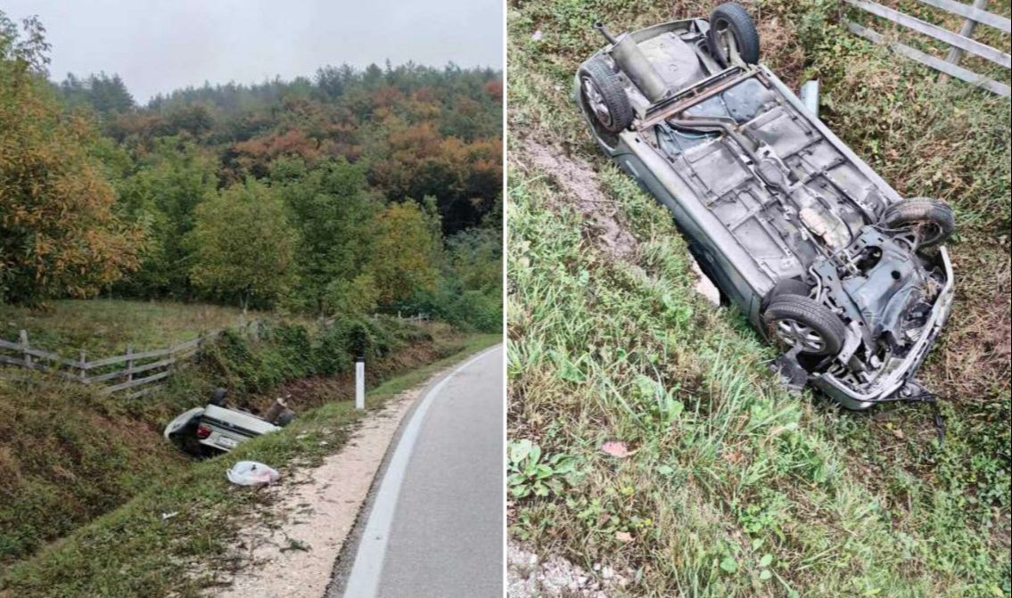 Dvije osobe iz Tuzle povrijeđene u saobraćajnoj nesreći kod Ribnika: Hitna intervencija vatrogasaca i policije
