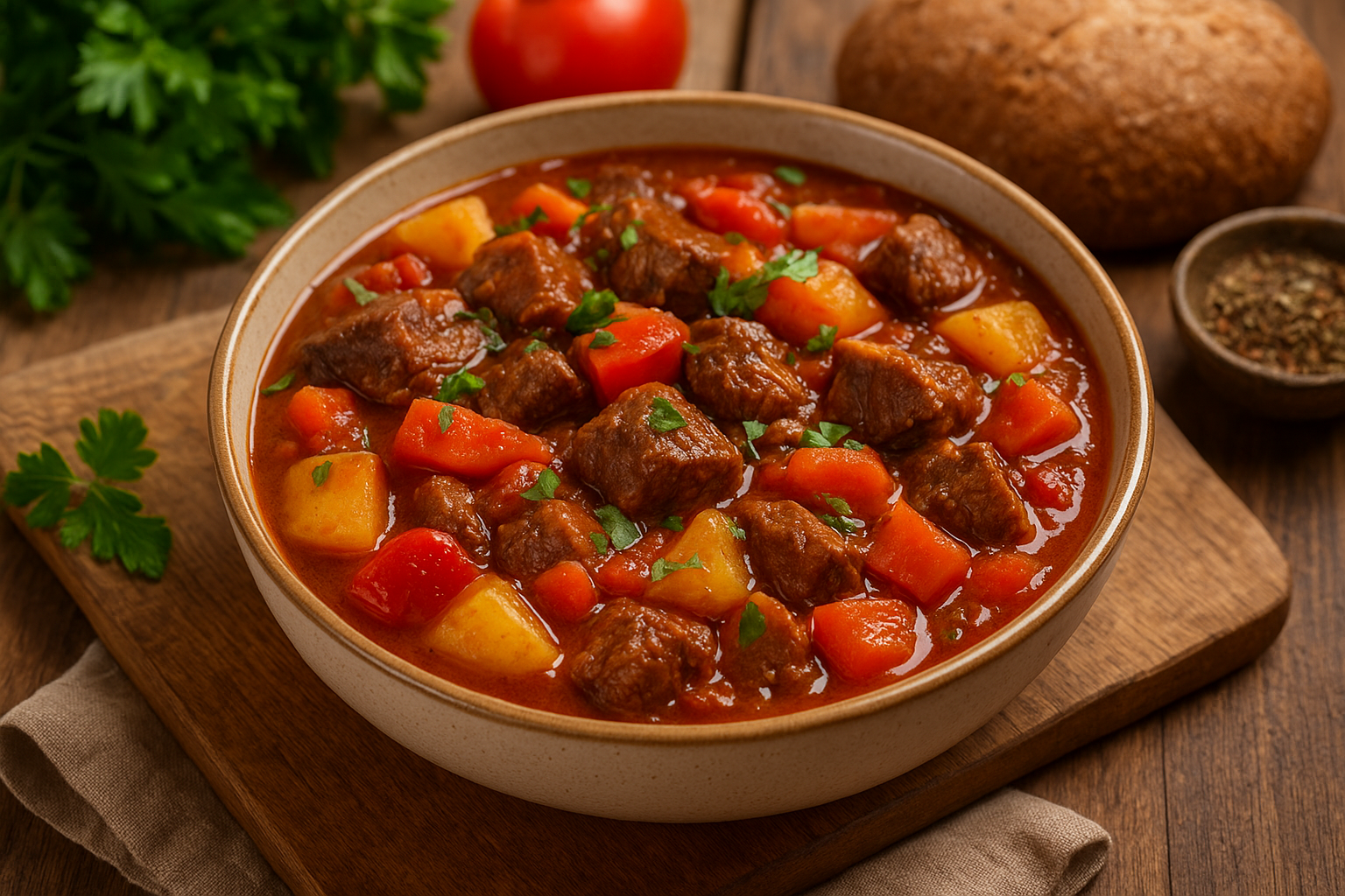 Sočni teleći gulaš s povrćem – domaća čarolija na tanjiru