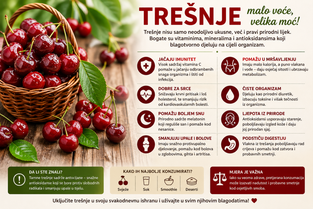 Malo voće, velika moć: Nevjerovatna ljekovita svojstva trešanja!