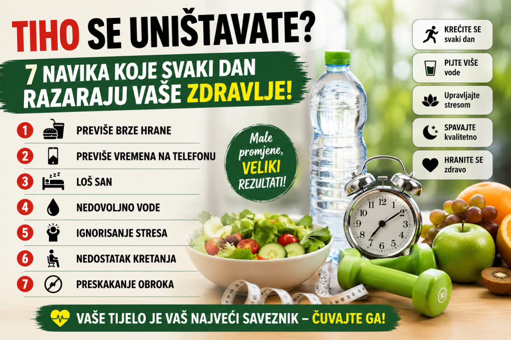 TIHO SE UNIŠTAVATE? Ovih 7 navika svakodnevno razara vaše zdravlje!