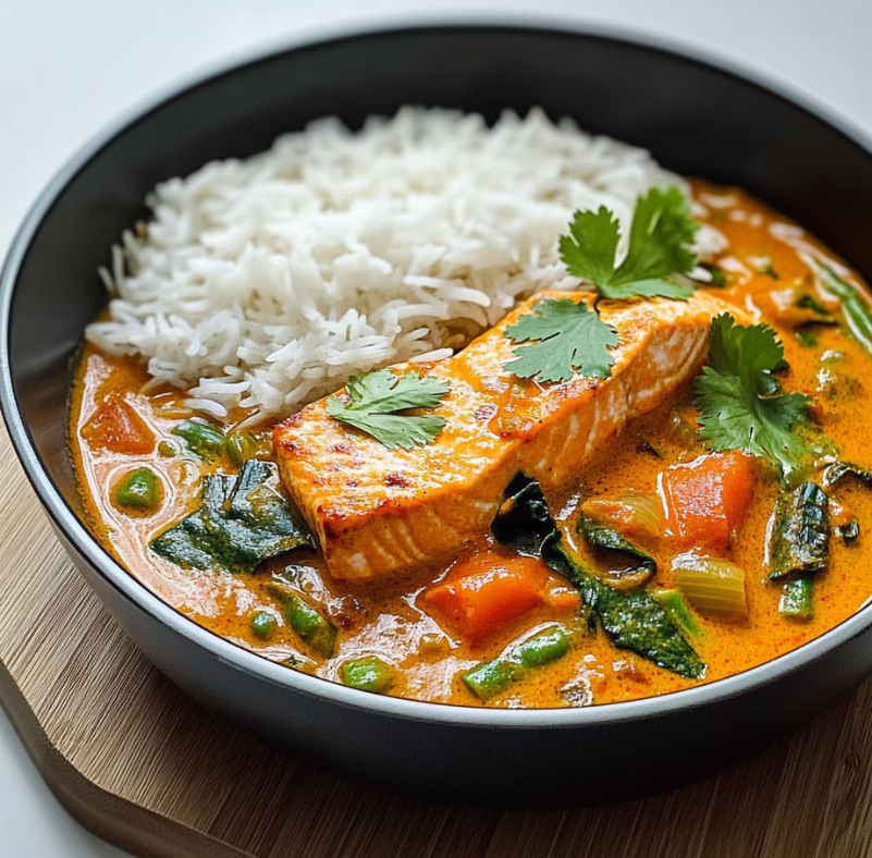 Thai Kokos Curry mit Lachs