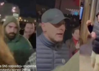 Kontroverzni protest: Matović u pritvoru, policija ćuti o preostalim nasilnicima Grupa muškaraca odjevenih u crno tokom protesta u Novom Sadu