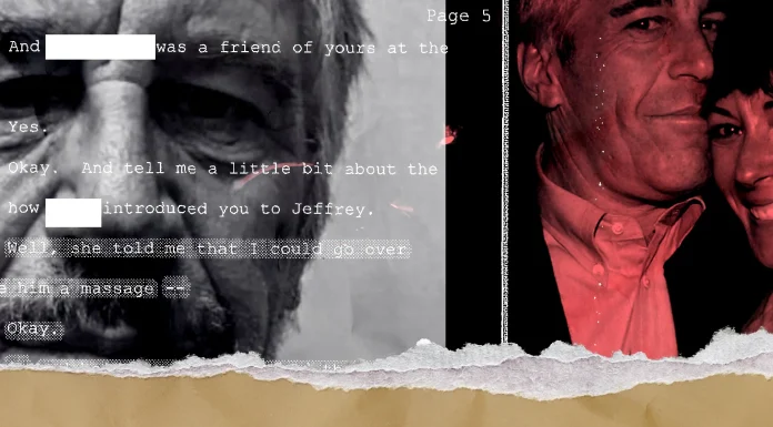 Novi detalji slučaja Epstein: Šta je skrivao u skladištu na Floridi prije policijske racije? Ilustracija Jeffreyja Epsteina sa dokumentima i spisima u pozadini