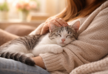 Eho ljubavi i nježnosti: Mačka koja je pobijedila bolest pronašla svoj mir u toplom zagrljaju Eho ljubavi i nježnosti: Mačka koja je pobijedila bolest pronašla svoj mir u toplom zagrljaju