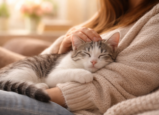 Eho ljubavi i nježnosti: Mačka koja je pobijedila bolest pronašla svoj mir u toplom zagrljaju Eho ljubavi i nježnosti: Mačka koja je pobijedila bolest pronašla svoj mir u toplom zagrljaju