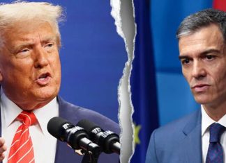 Trump zaprijetio potpunim embargom Španiji zbog Irana Podijeljena fotografija Donalda Trumpa i Pedra Sáncheza