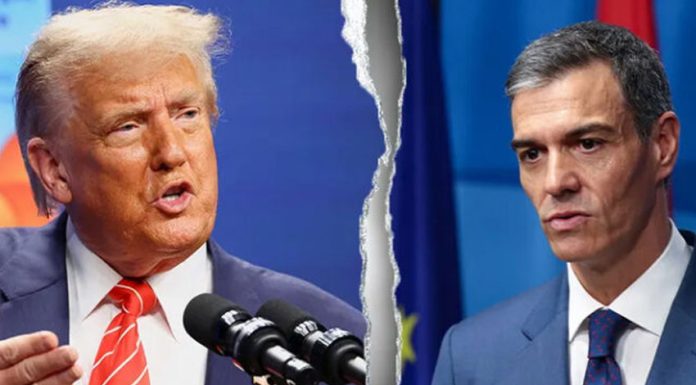 Trump zaprijetio potpunim embargom Španiji zbog Irana Podijeljena fotografija Donalda Trumpa i Pedra Sáncheza