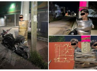 Misteriozni “Batman” sije strah u Meksiku: Osumnjičene za krađu lijepi za stubove i ispisuje im “lopov” na licu