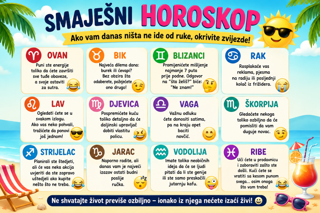 Smiješni dnevni horoskop: Ako vam danas ništa ne ide od ruke, okrivite zvijezde! Smiješni dnevni horoskop: Ako vam danas ništa ne ide od ruke, okrivite zvijezde!