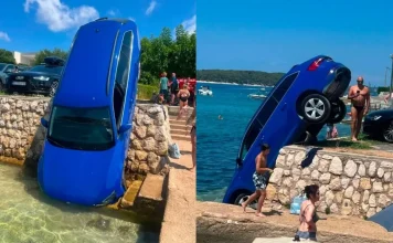 Drama na plaži u Barbatu: Automobil završio u moru pred očima turista